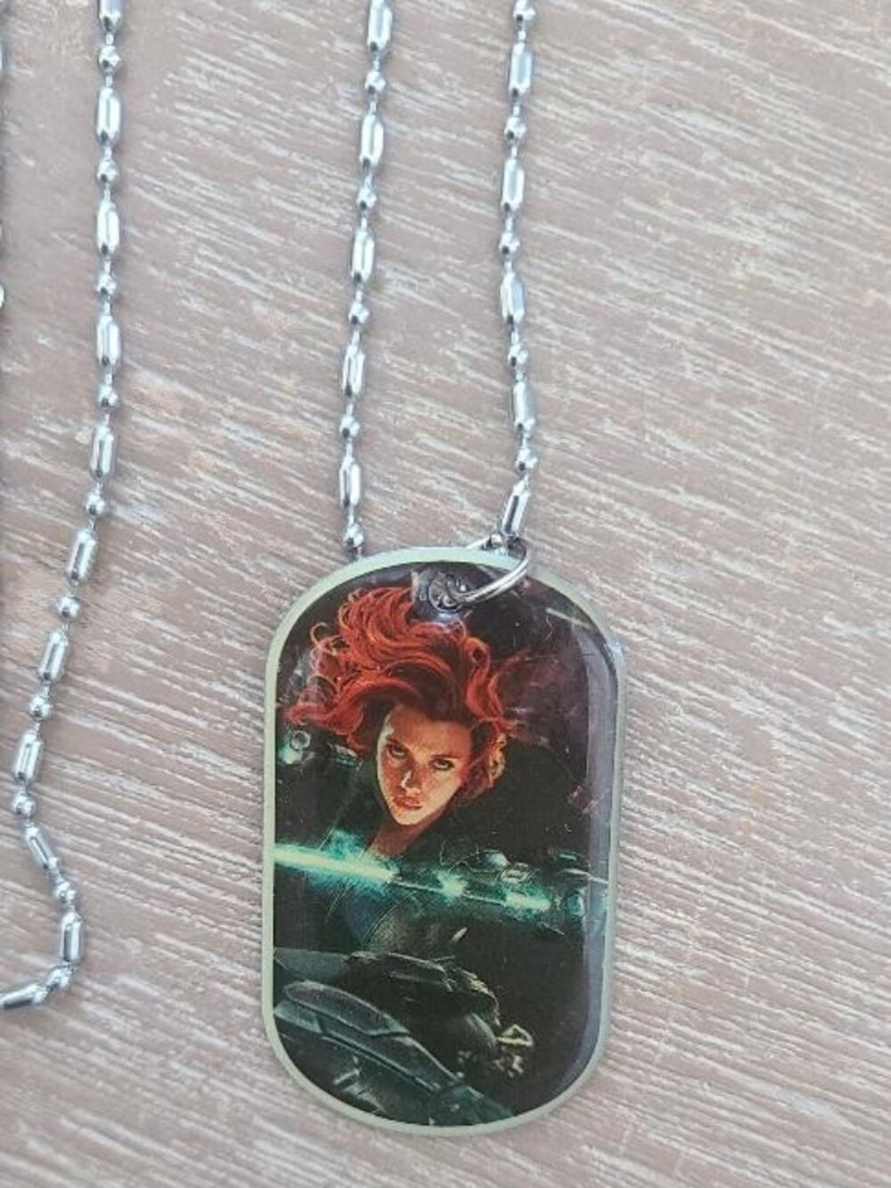 Captain America Black Widow Avengers Marvel Comics 2012 Movie Dog Tag Necklace